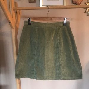 Vintage Express sage green corduroy skirt